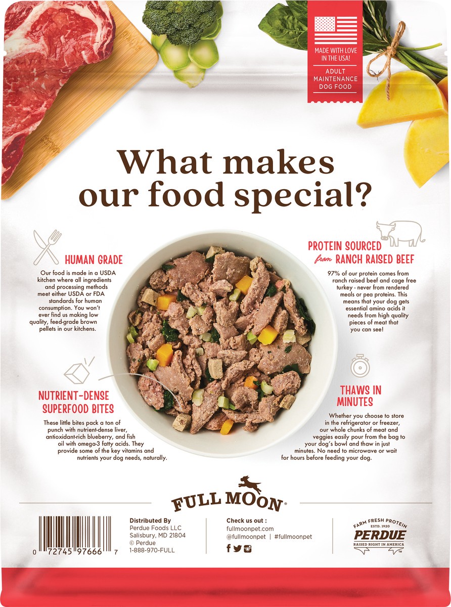 slide 2 of 5, FULL MOON Freshly Crafted Ranch Raised Beef Recipe Dog Food, 24 oz., 24 oz
