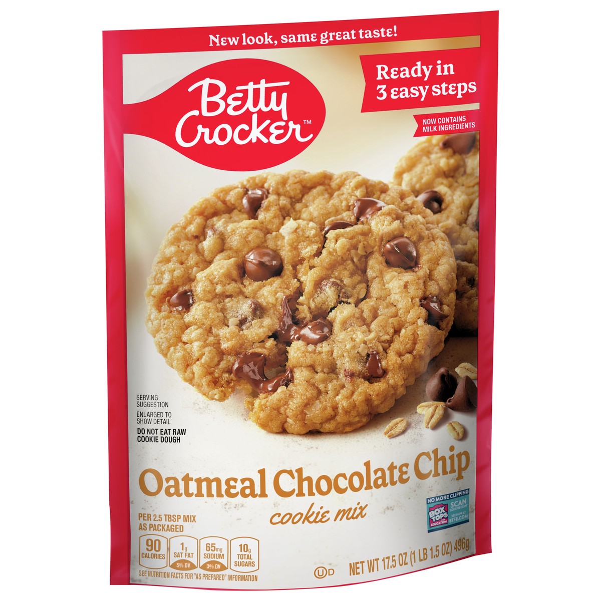 slide 6 of 9, Betty Crocker Oatmeal Chocolate Chip Cookies, Cookie Baking Mix, 17.5 oz, 17.5 oz