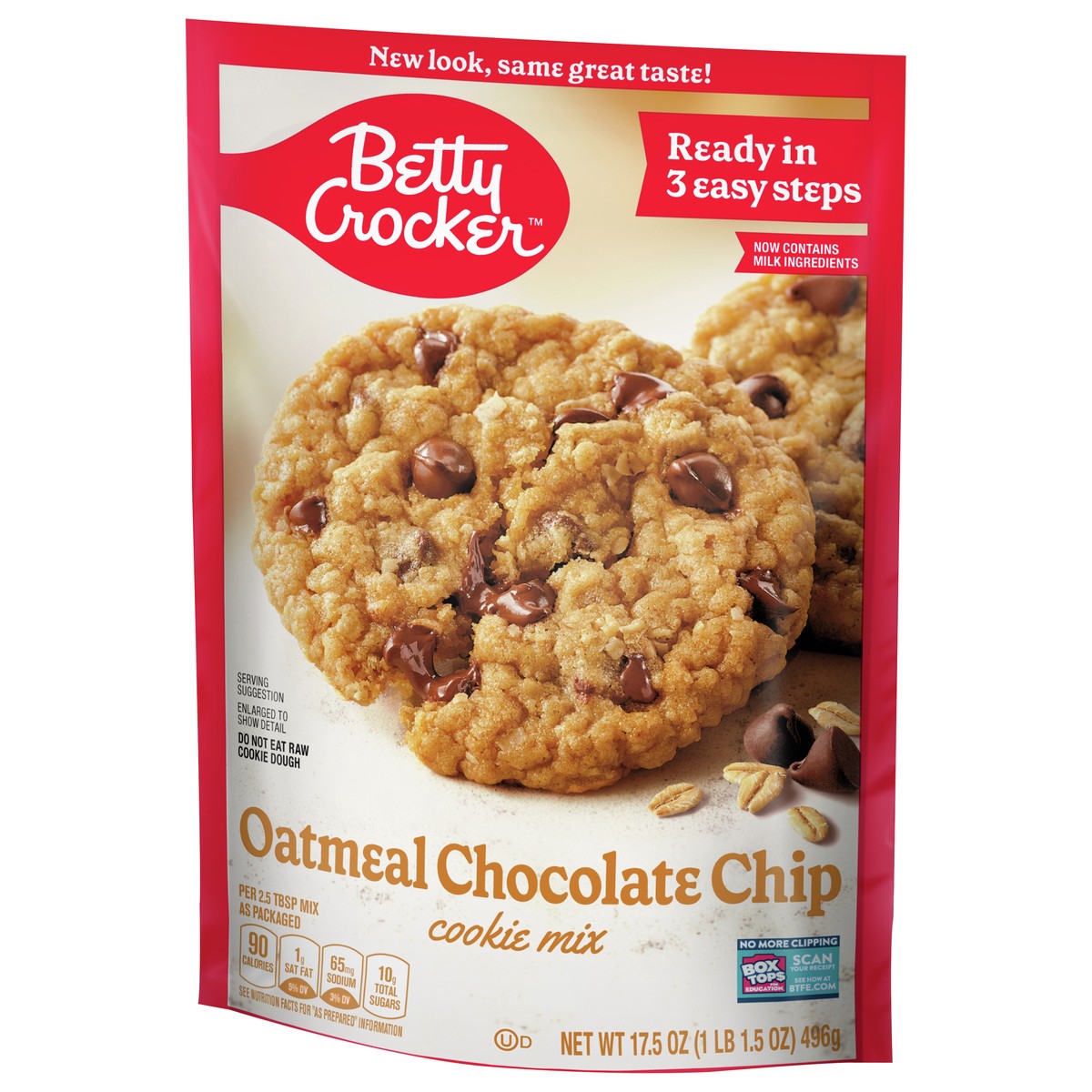 slide 3 of 9, Betty Crocker Oatmeal Chocolate Chip Cookies, Cookie Baking Mix, 17.5 oz, 17.5 oz