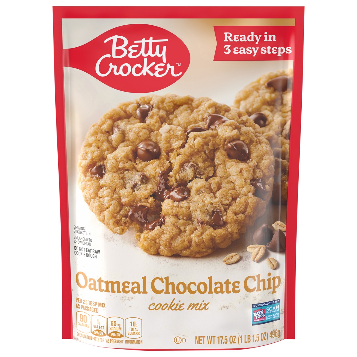 slide 1 of 9, Betty Crocker Oatmeal Chocolate Chip Cookies, Cookie Baking Mix, 17.5 oz, 17.5 oz