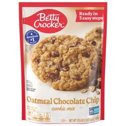 Betty Crocker Oatmeal Chocolate Chip Cookies, Cookie Baking Mix, 17.5 oz