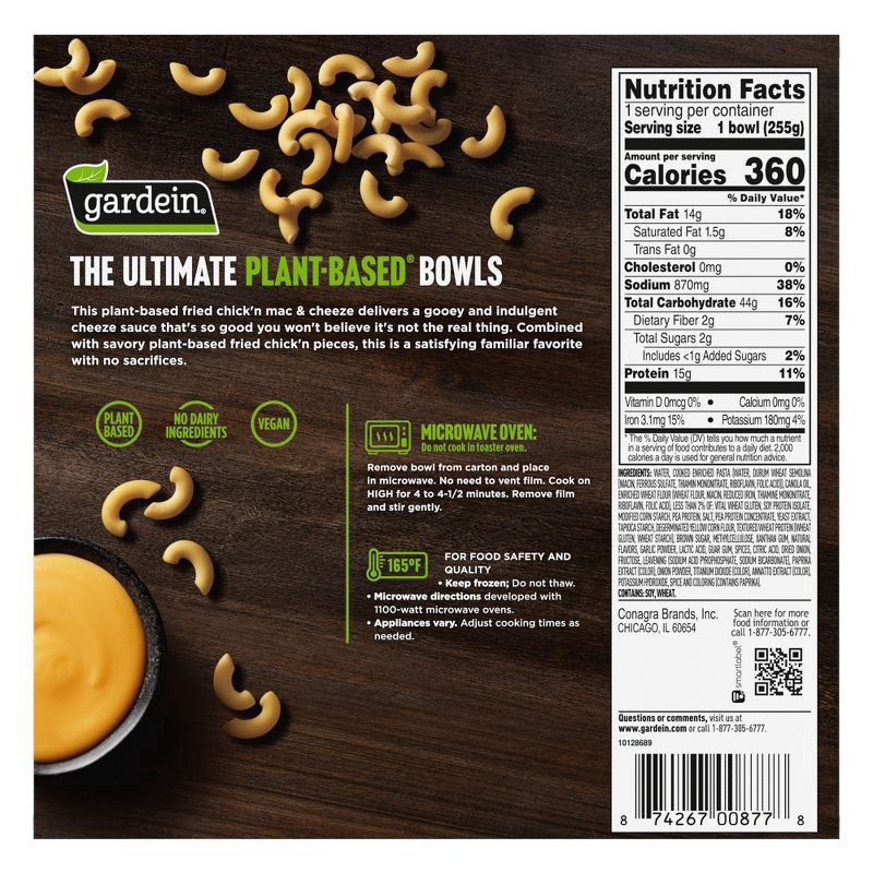 slide 3 of 7, Gardein Ultimate Plant-Based Fried Chick'n Mac & Cheese 9 oz, 9 oz