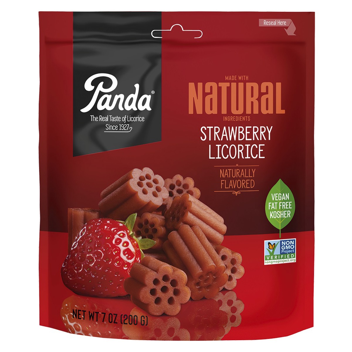 slide 1 of 2, Panda Strawberry Licorice 7 oz, 7 oz