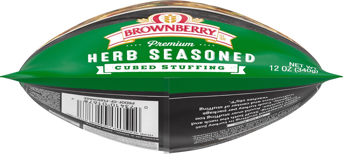 slide 2 of 8, Brownberry Premium Herb Seasoned Cubed Stuffing, 12 oz, Stuffing Bread, Bag, 14 oz