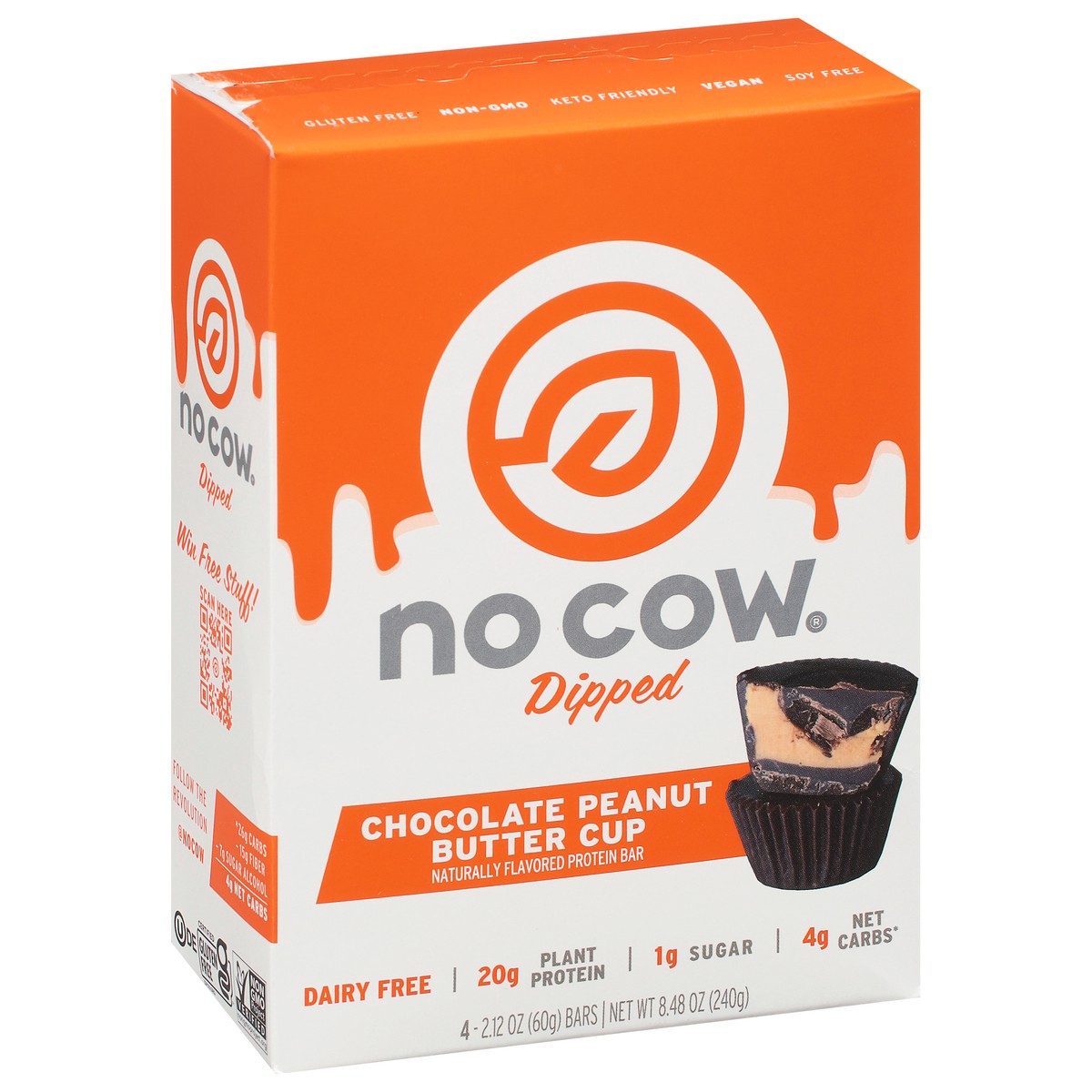 slide 7 of 9, No Cow Chocolate Peanut Butter Cup Bar, 8.48 oz