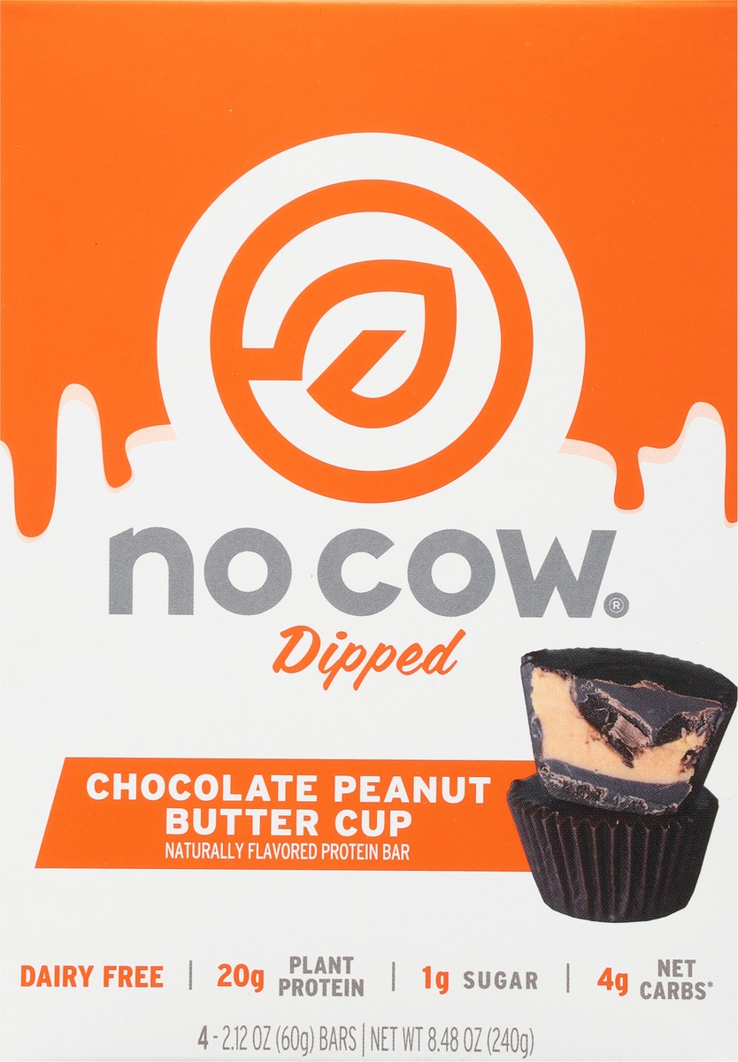 slide 6 of 9, No Cow Chocolate Peanut Butter Cup Bar, 8.48 oz