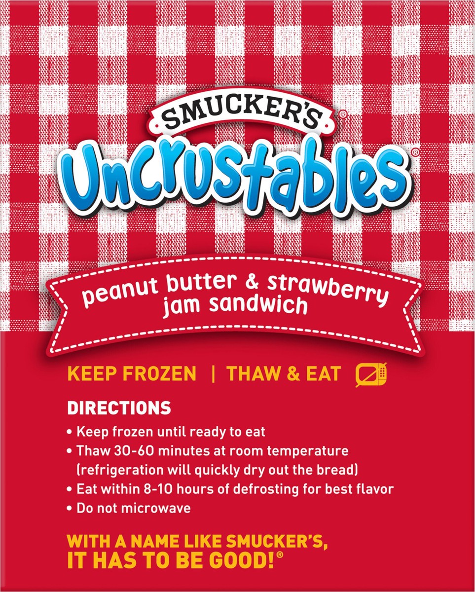 slide 6 of 10, Smuckers Peanut Butter Strawberry Jam Uncrustables, 10 ct; 2 oz