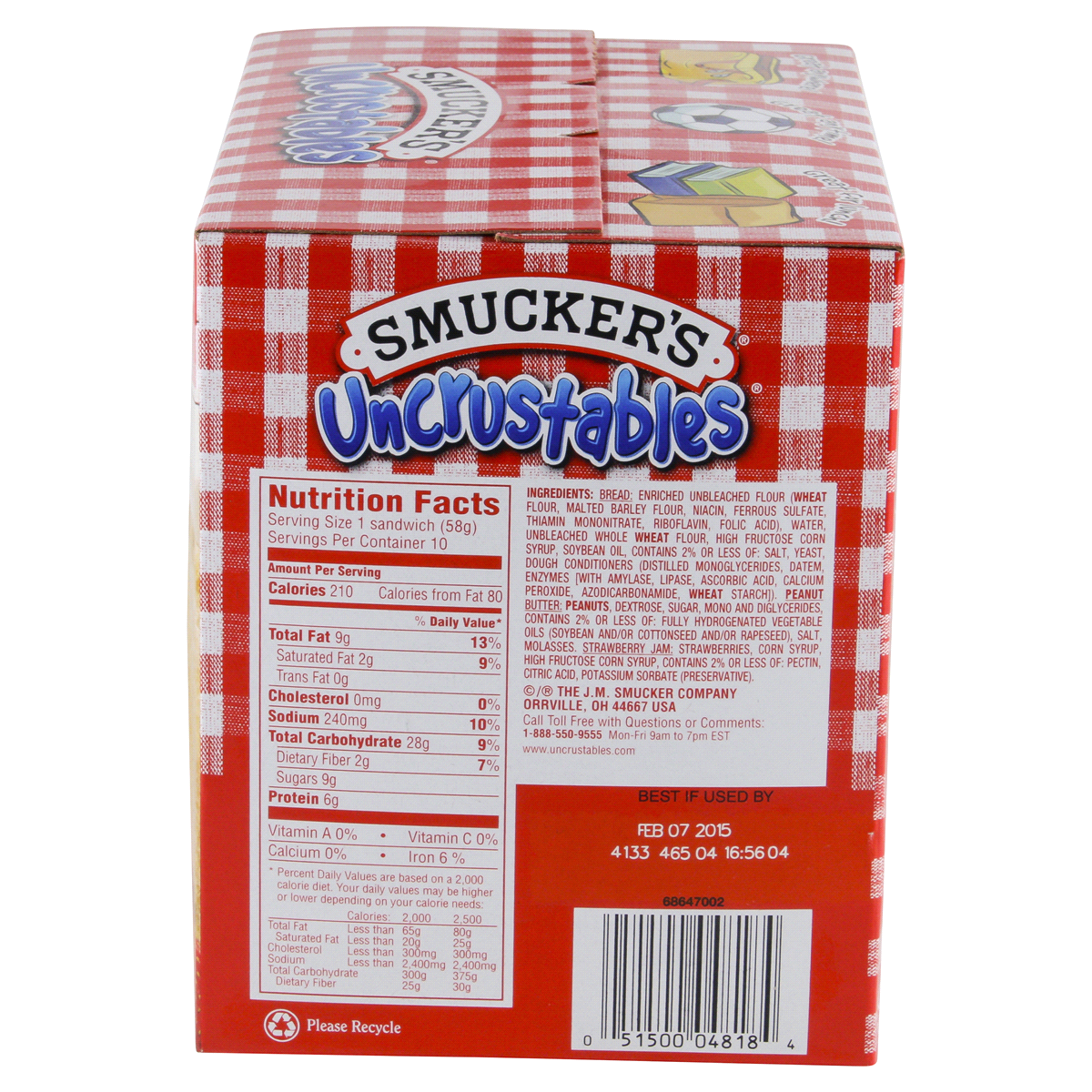 slide 13 of 14, Smucker's Smucker’s Uncrustables Peanut Butter & Strawberry Jam Sandwiches, 10 Count, 2 Oz. Each, Frozen, 10 ct; 2 oz
