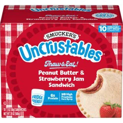 Smucker's Smucker’s Uncrustables Peanut Butter & Strawberry Jam Sandwiches, 10 Count, 2 Oz. Each, Frozen