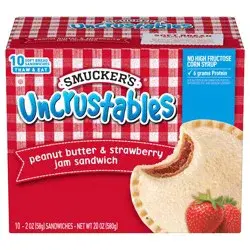 Smucker's Uncrustables Peanut Butter & Strawberry Jam Sandwich, 10-Count Pack