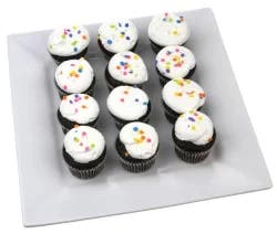 Mini Chocolate Cupcakes White Iced, 12ct