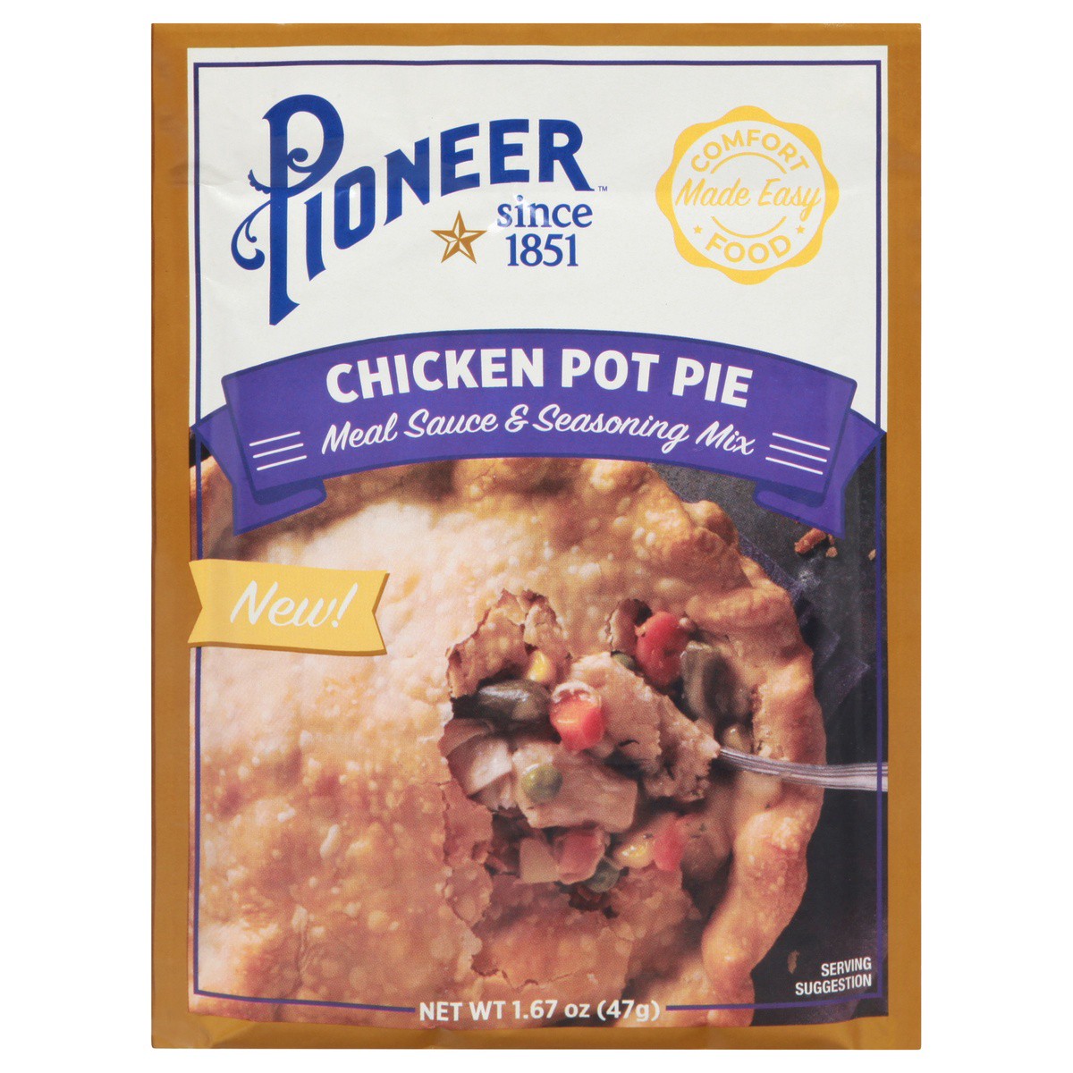 slide 1 of 9, Pioneer Brand Pioneer Meal Sauce & Seasoning Mix, Chicken Pot Pie, 1.67 oz