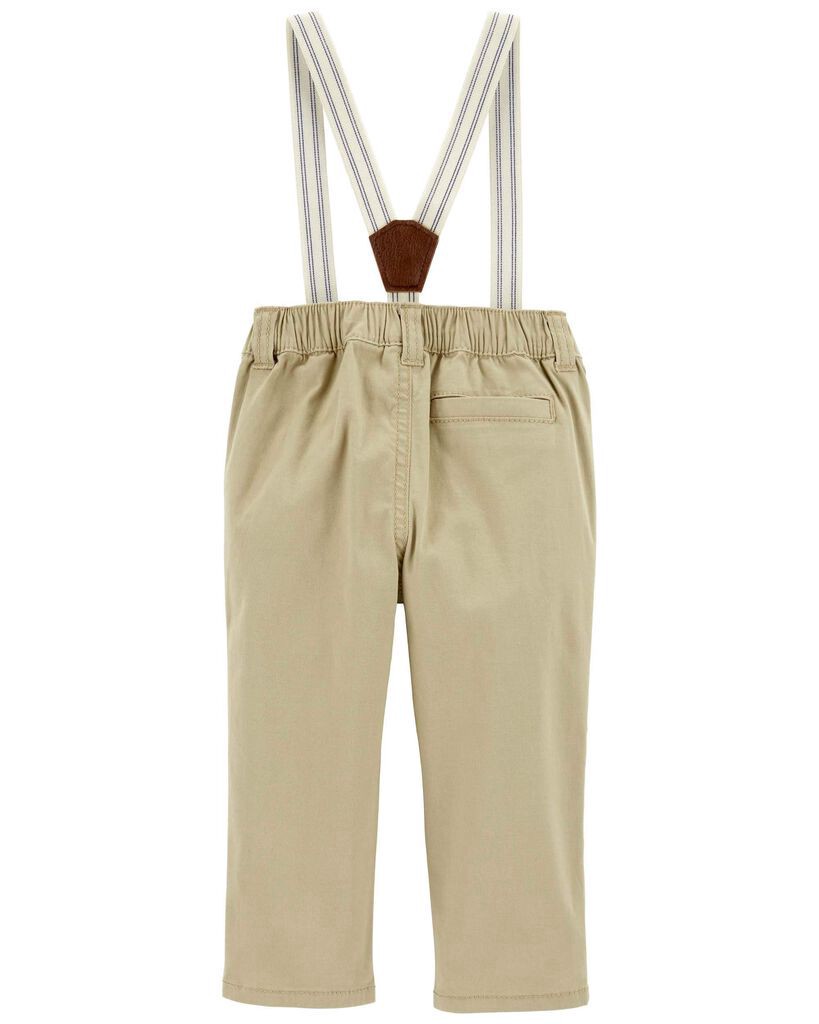 slide 2 of 3, Oshkosh Baby Twill Suspender Pants Khaki 3M, 1 ct