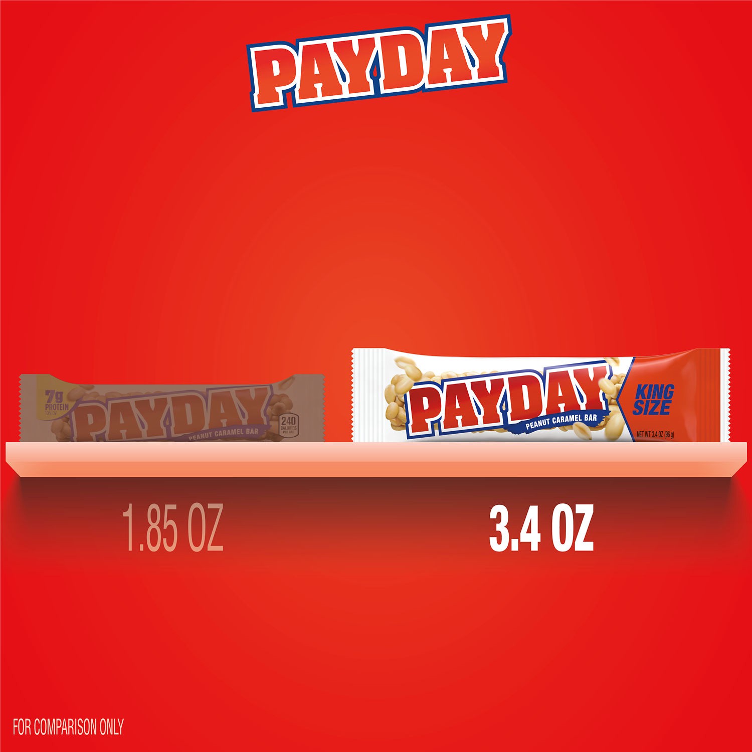 slide 6 of 7, Payday Peanut Caramel King Size, Candy Bars, 3.4 oz (18 Count), 3.4 oz