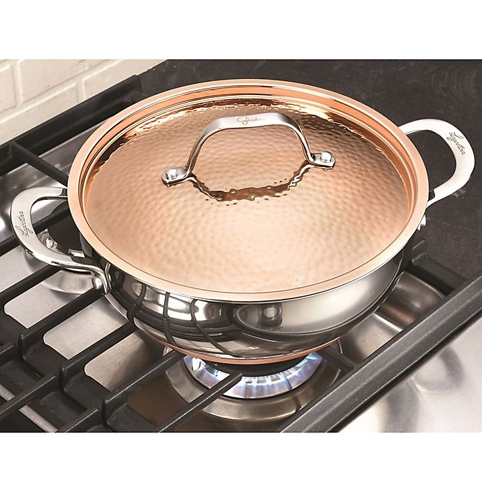 slide 3 of 6, Lagostina Giada Stainless Steel Covered Dutch Oven - Copper/Silver, 4 qt