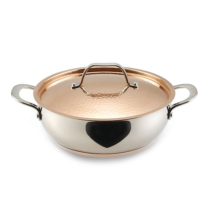 slide 1 of 6, Lagostina Giada Stainless Steel Covered Dutch Oven - Copper/Silver, 4 qt