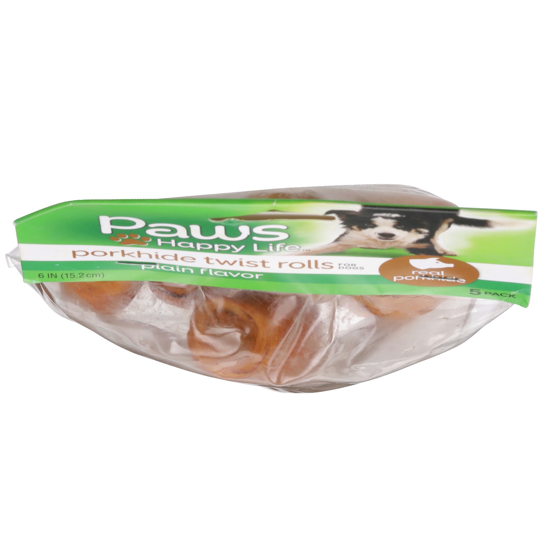 Paws Happy Life Plain Flavor Porkhide Twist Rolls For Dogs 5 ct Shipt