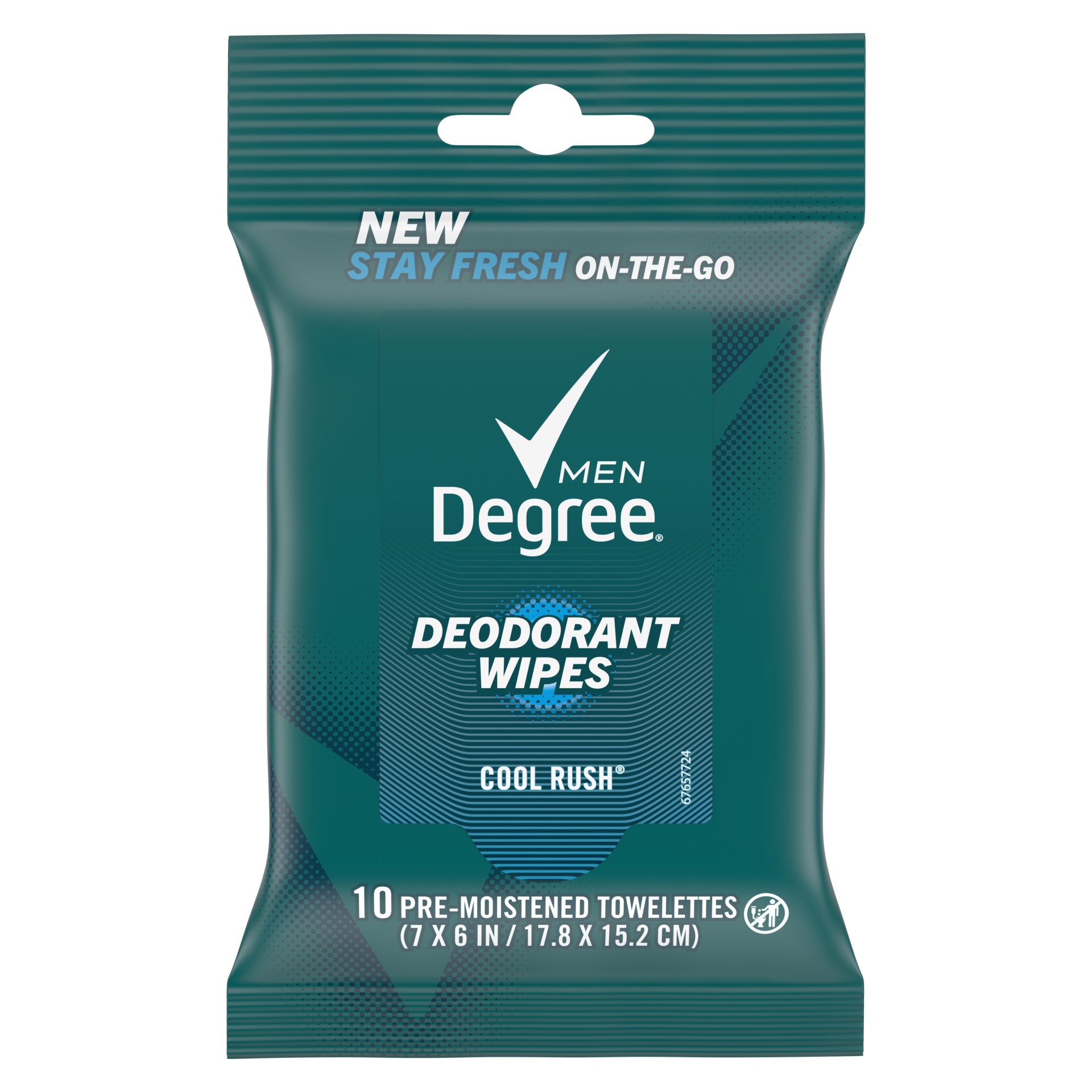 slide 1 of 1, Degree Cool Rush Wipes De, 10 ct