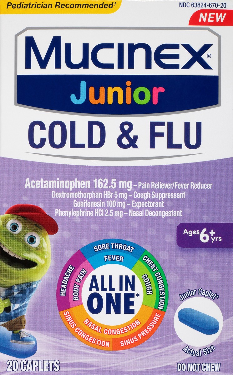 slide 6 of 9, Mucinex Junior Caplets Cold & Flu 20 ea, 20 ct