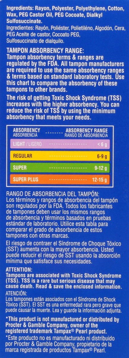 slide 7 of 9, TopCare Everyday Regular Absorbency Plastic Unscented Tampons 18 ea, 18 ct