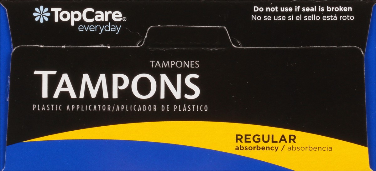 slide 5 of 9, TopCare Everyday Regular Absorbency Plastic Unscented Tampons 18 ea, 18 ct