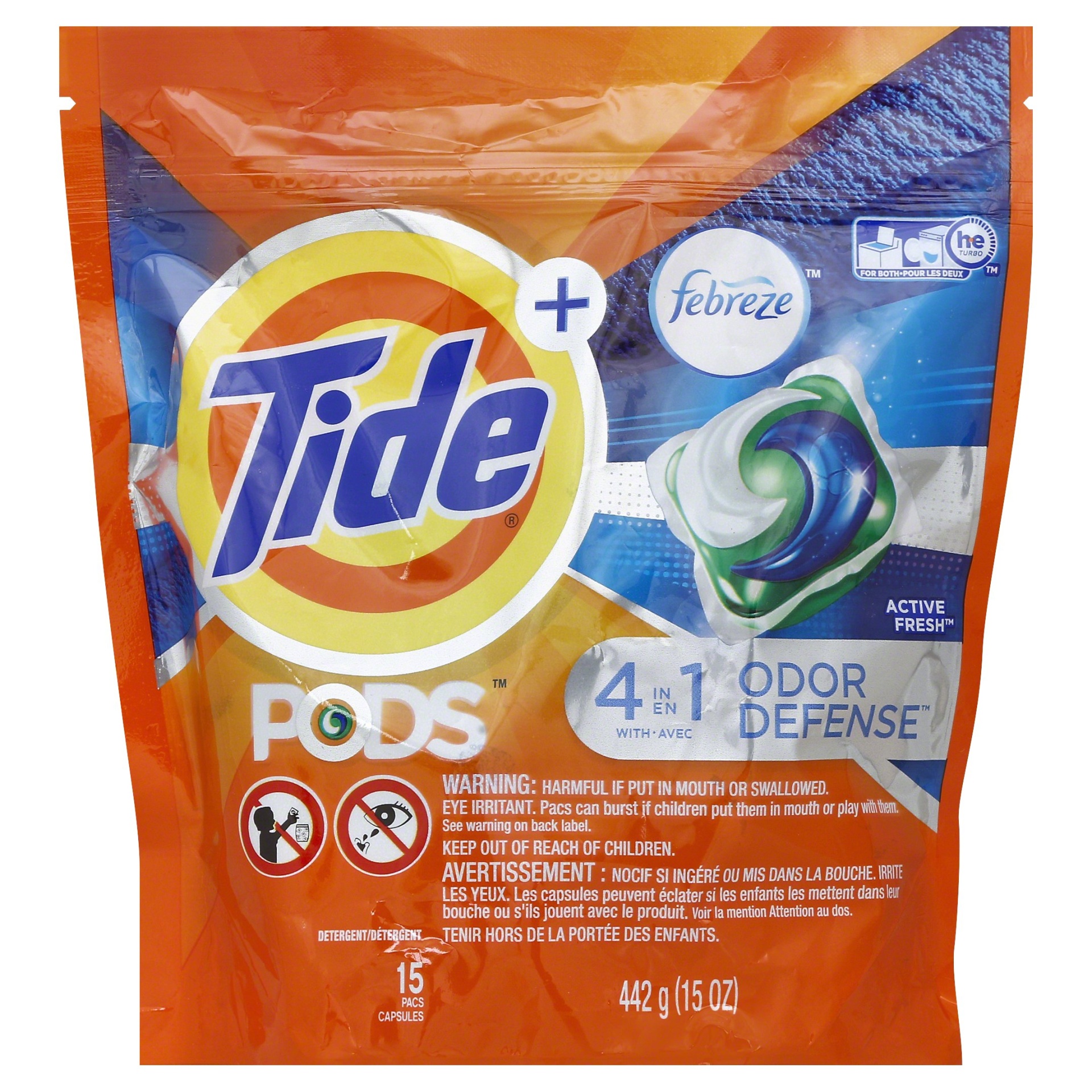 slide 1 of 2, Tide Febreze Fresh Laundry Detergent Pods, 15 ct