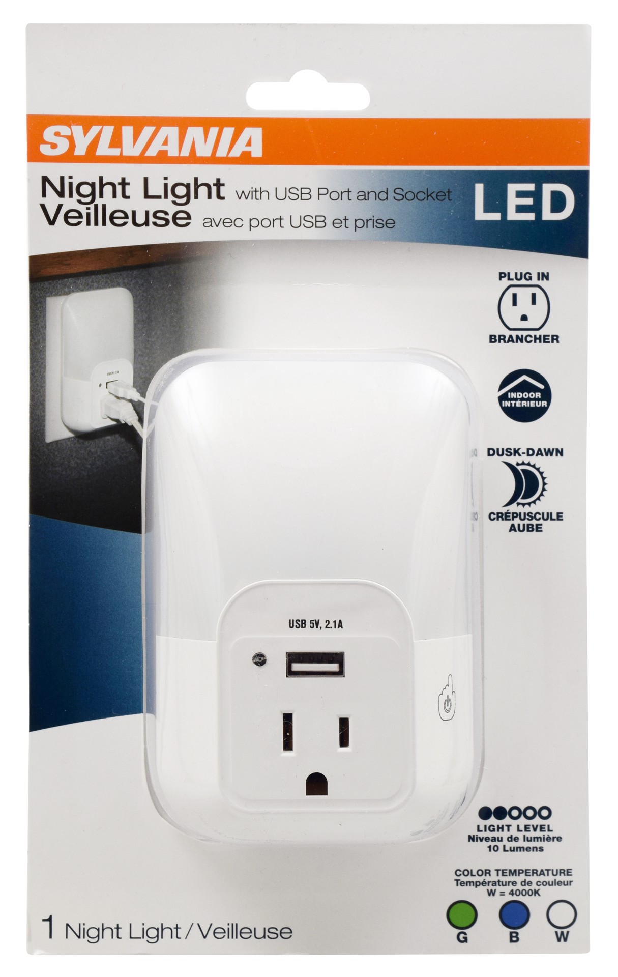 slide 1 of 1, Sylvania Led Nightlight Usbplg 8 Gb, 1 ct