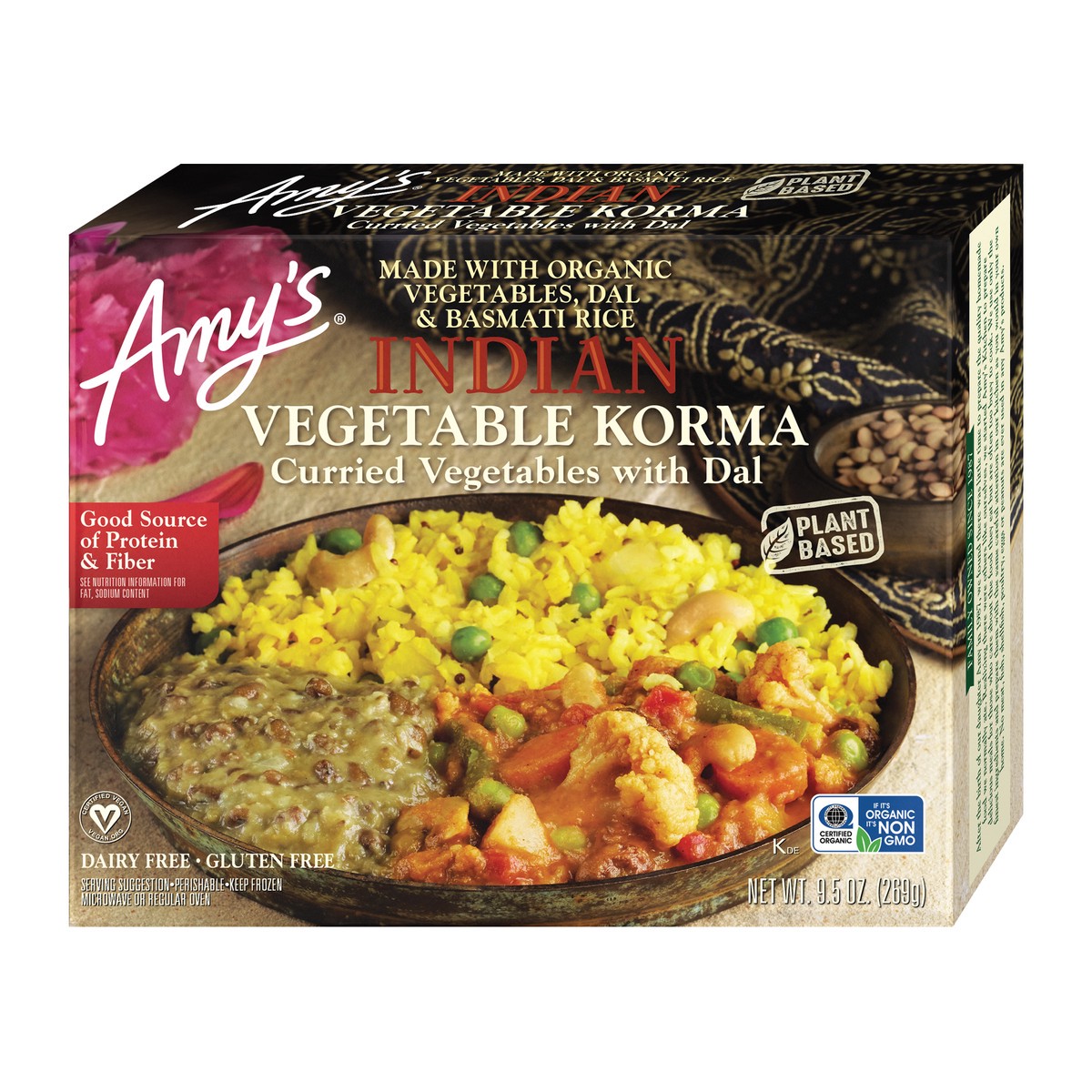 slide 11 of 11, Amy's Indian Vegetable Korma, Plant Based, 9.5 oz