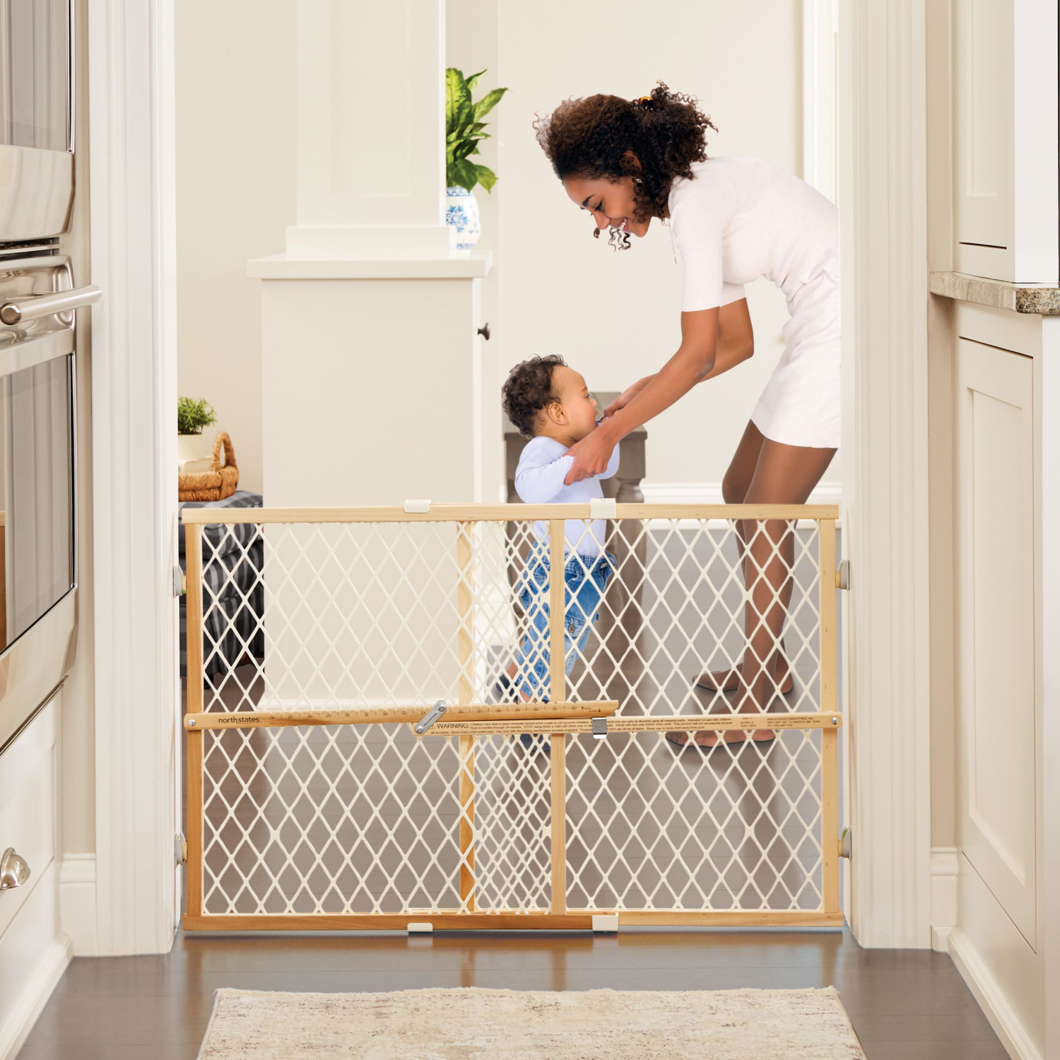 slide 2 of 5, North States Diamond Mesh Gate - White, 1 ct