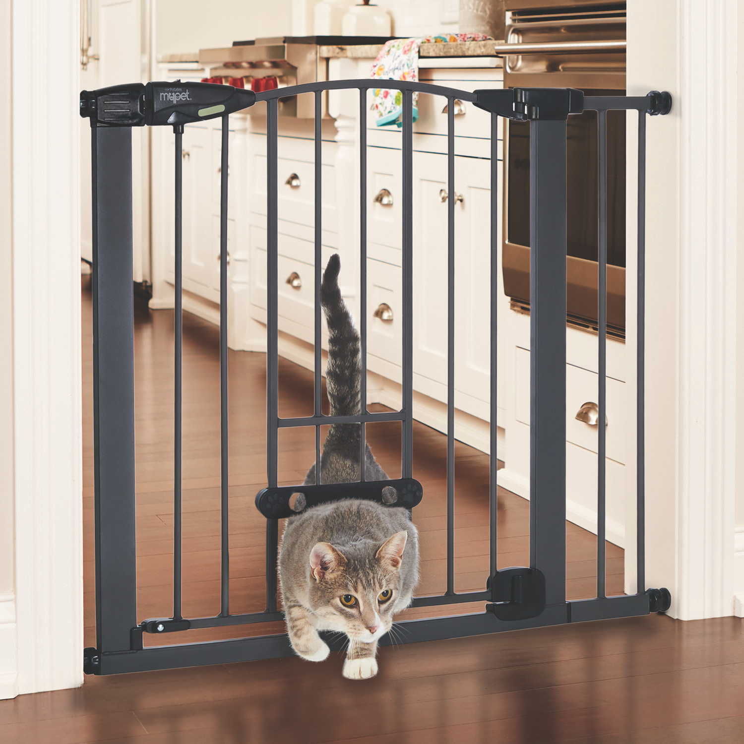 slide 4 of 8, MyPet Wide Deco Easypass Pet Gate, 1 ct