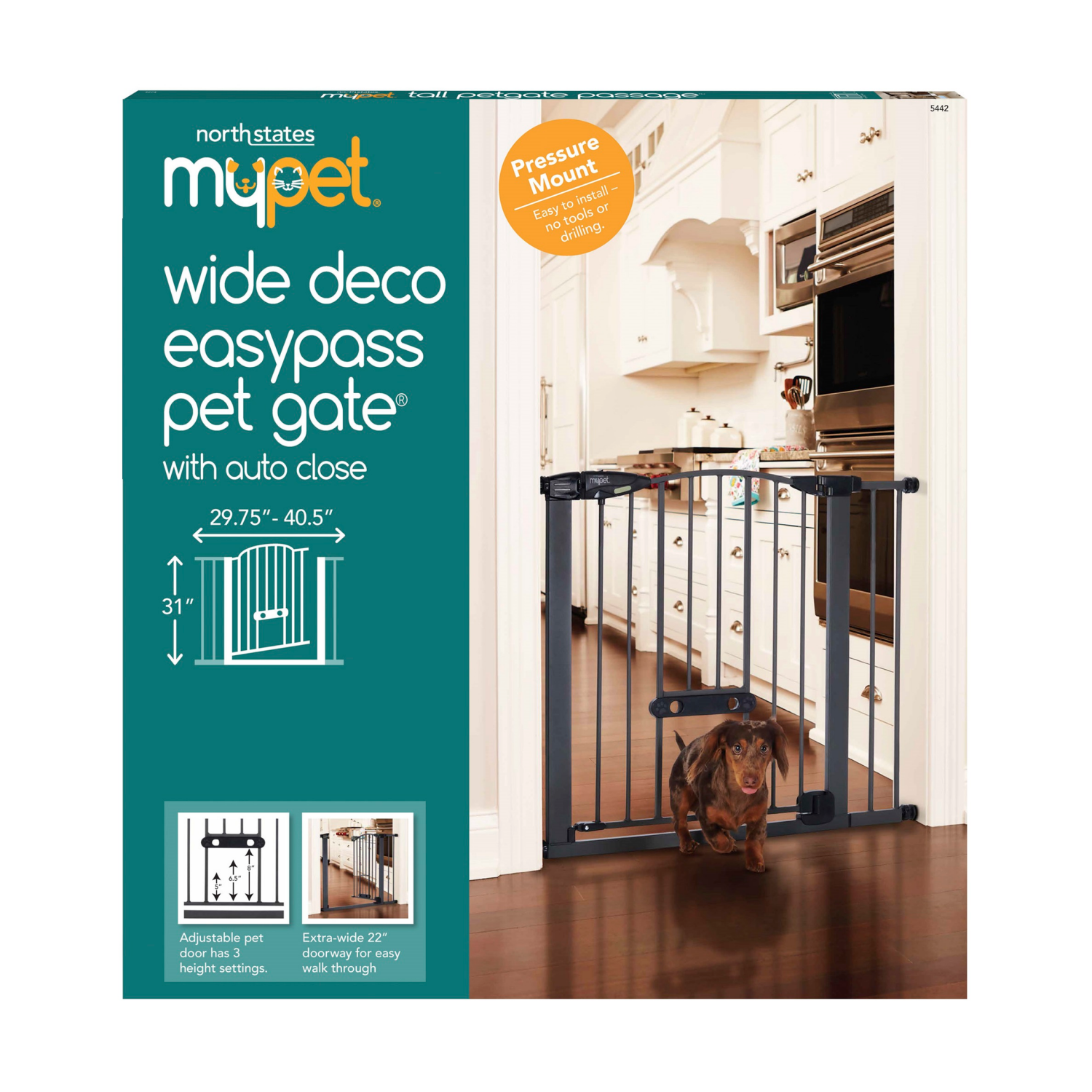 slide 7 of 8, MyPet Wide Deco Easypass Pet Gate, 1 ct