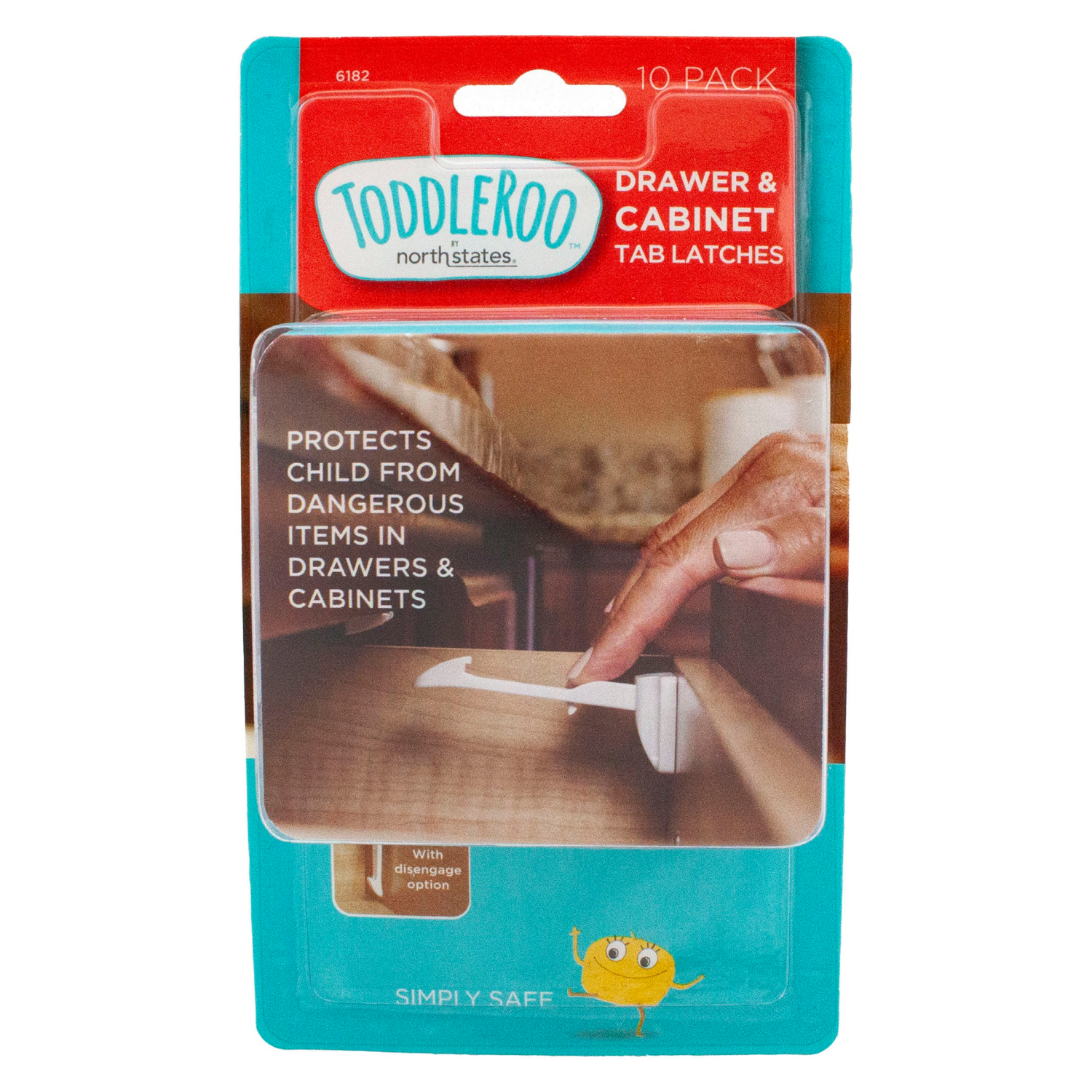 slide 2 of 4, Toddleroo by North States Drawer and Cabinet Tab Latches, 10 ct