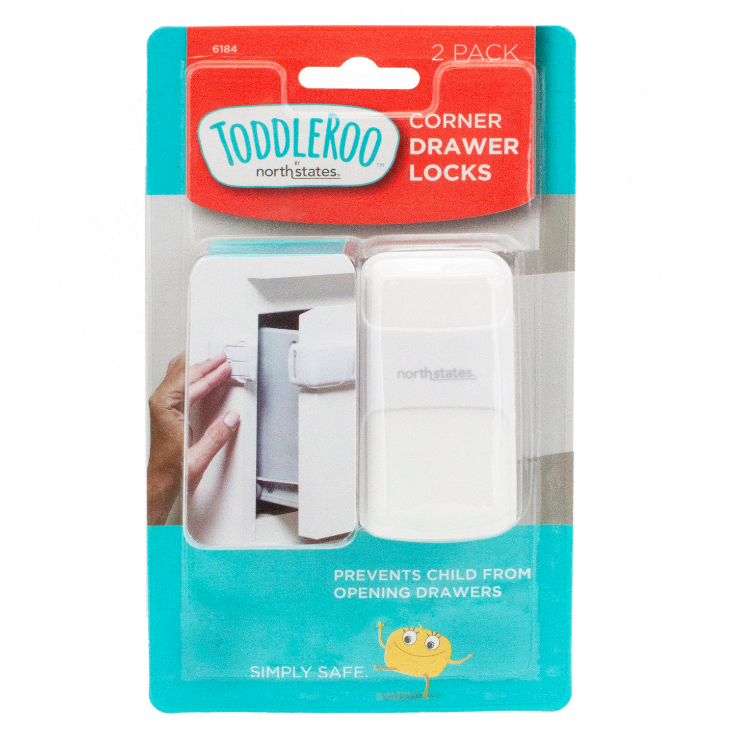 slide 4 of 4, Toddleroo by North States Corner Drawer Locks, 2 ct