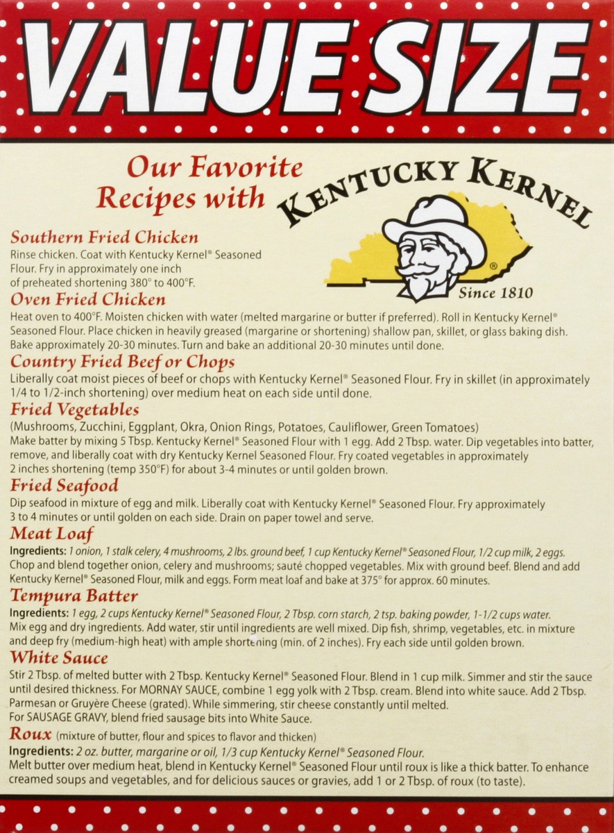 slide 9 of 13, Kentucky Kernel Seasoned Flour, 22 oz