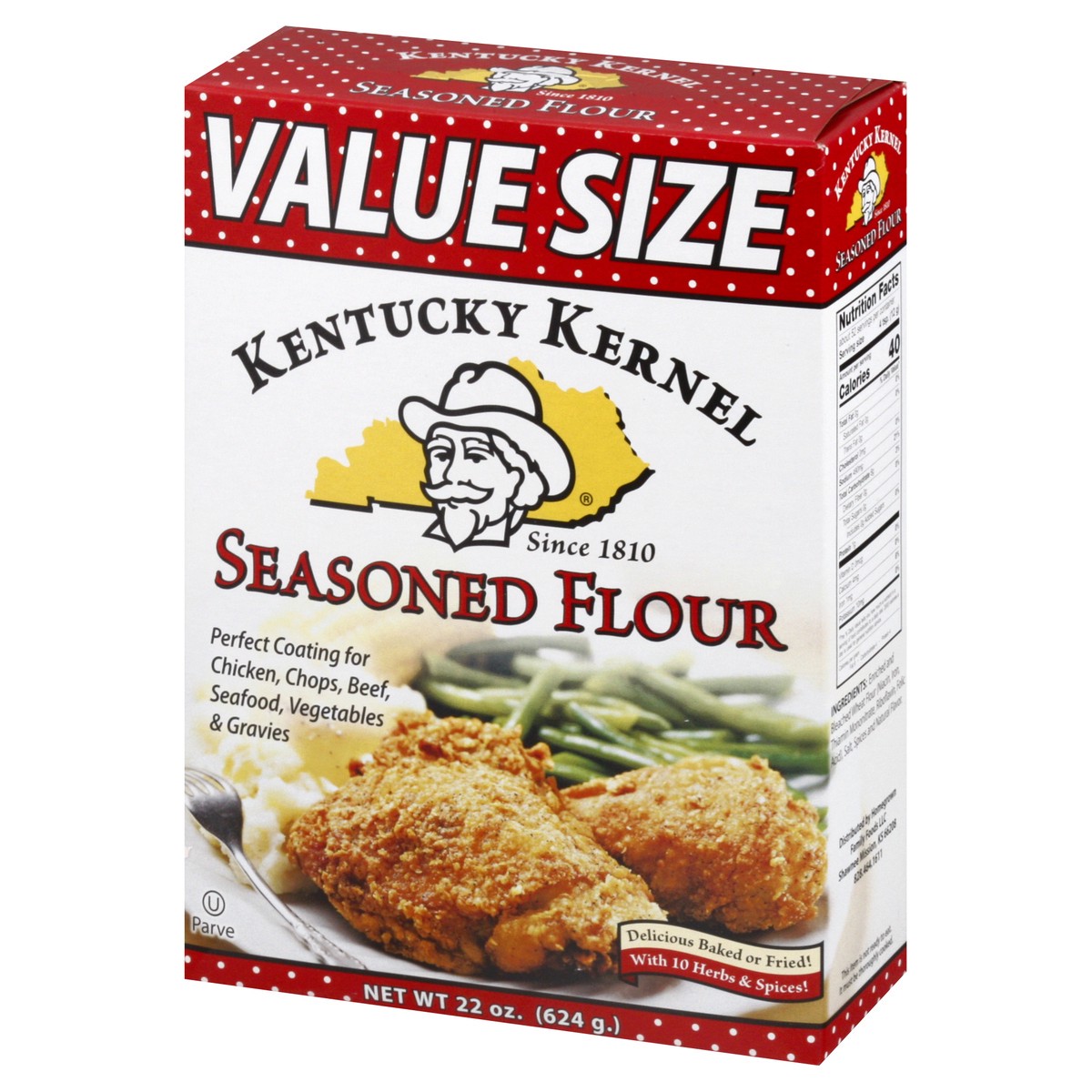 slide 11 of 13, Kentucky Kernel Seasoned Flour, 22 oz