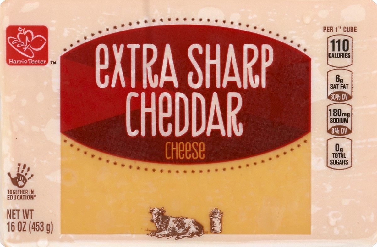 slide 3 of 5, Harris Teeter Extra Sharp Cheddar, 16 oz