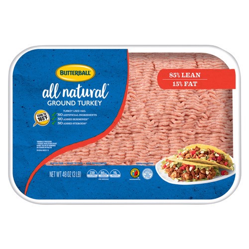 slide 1 of 1, Butterball® all natural ground turkey, 85% lean, 48 oz