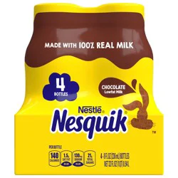 Nesquik Chocolate Milk, Ready to Drink, Shelf Stable Low-fat Milk, 4PK