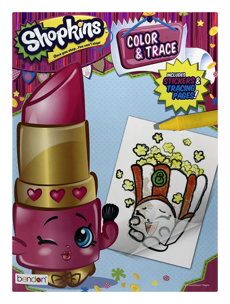 slide 1 of 1, Shopkins Shopkins Color & Trace Includes Sticker & Tracing Pages, 1 ct