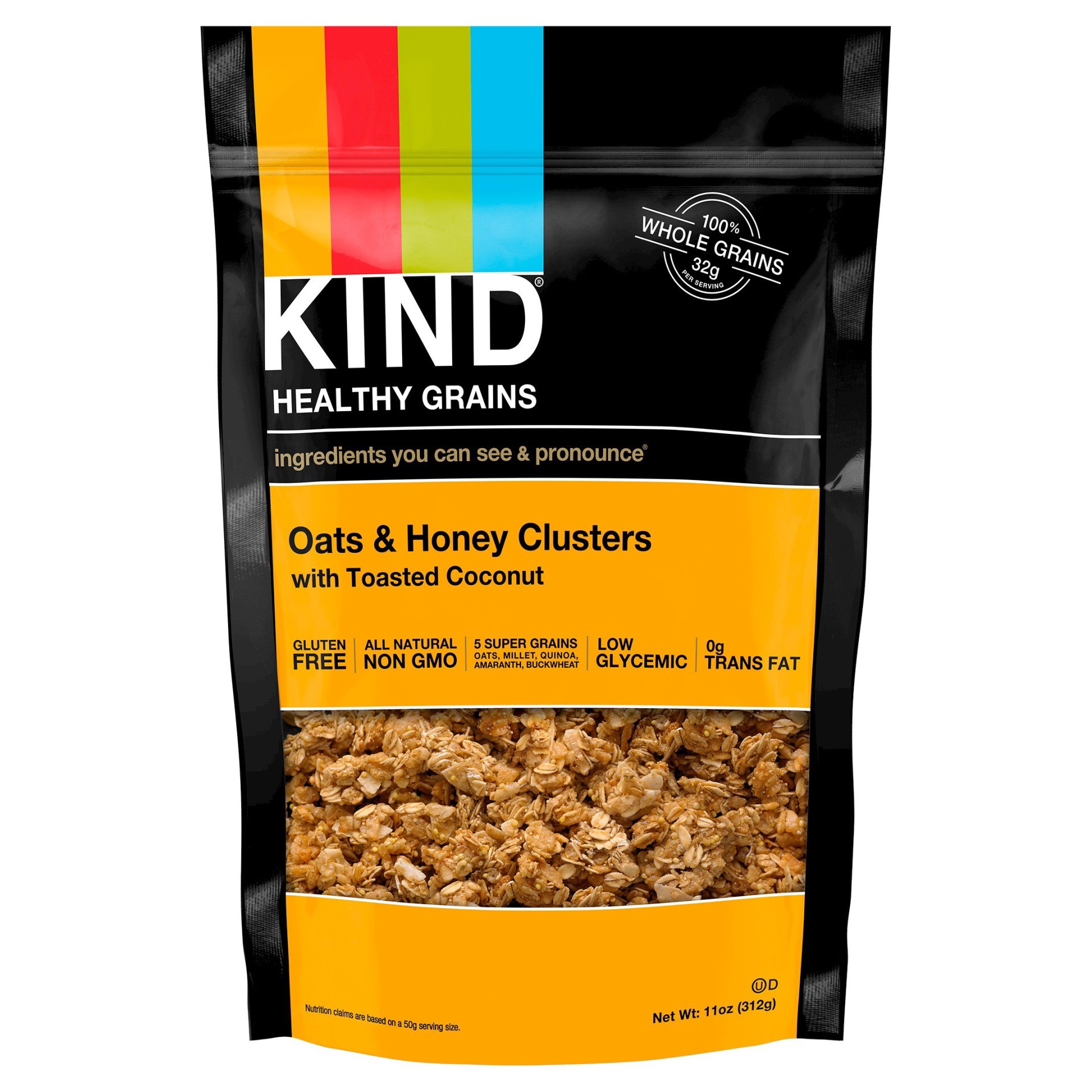slide 1 of 2, KIND Healthy Grains Clusters Granola Oats & Honey with Toasted Coconut - 11 Oz, 11 oz