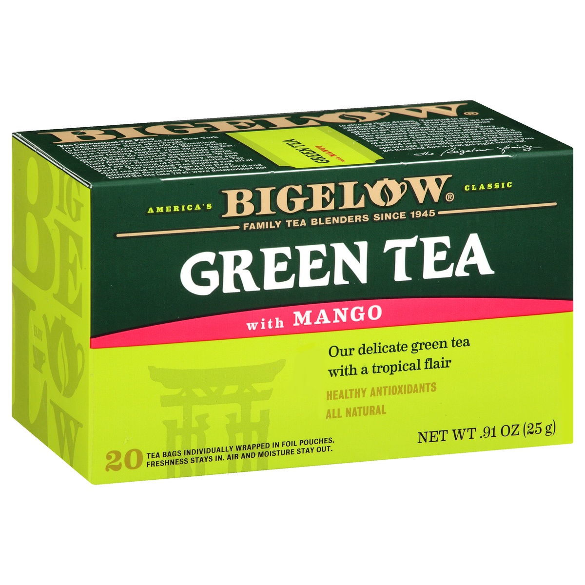 slide 2 of 9, Bigelow Green Tea With Mango, 20 ct