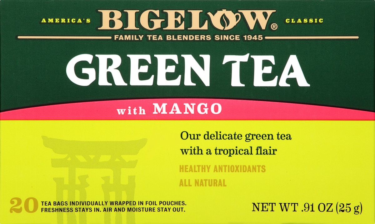 slide 8 of 9, Bigelow Green Tea With Mango, 20 ct