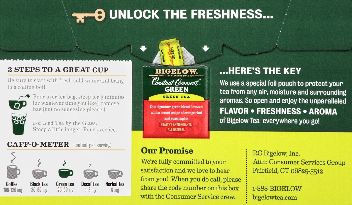 slide 7 of 9, Bigelow Constant Comment Green 20 Tea Bags\, 20 individually wrapped tea bags, 20 ct