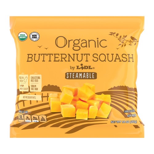 slide 1 of 1, frozen organic steamable butternut squash, 10 oz