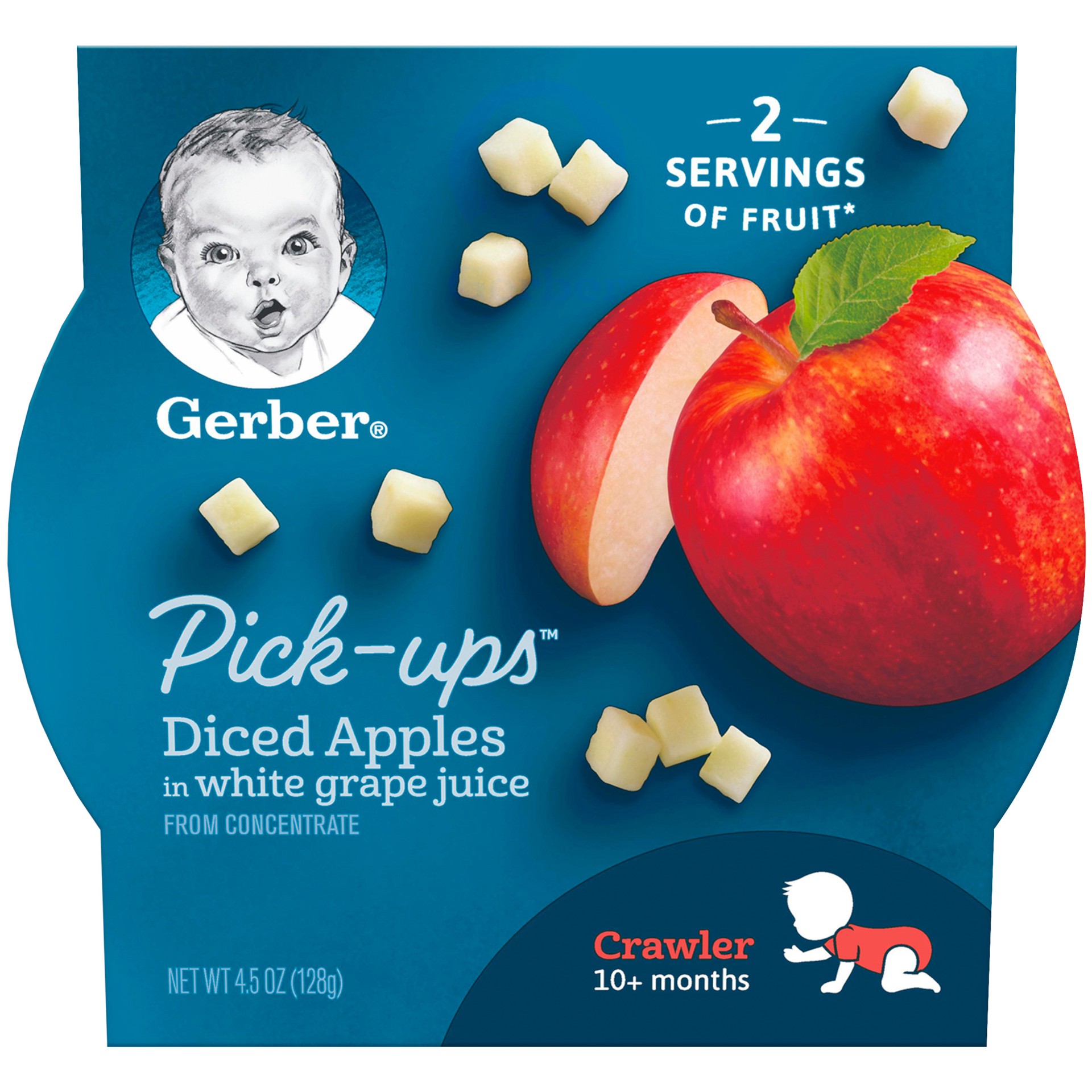 slide 1 of 5, Gerber Pick-Ups Diced Apples, 4.5 Oz, 4.5 oz