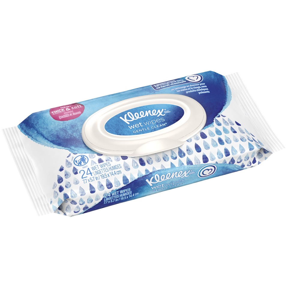 slide 2 of 3, Kleenex Gentle Clean Wet Wipes, 24 ct