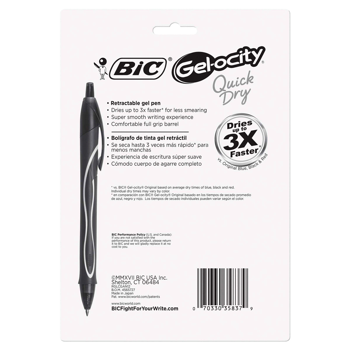 Gelocity Quick Dry Retractable Fashion Gel Pen, Assorted Colors 12 ct