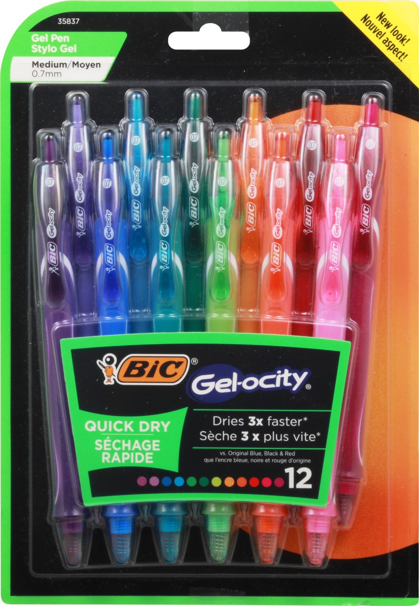 slide 6 of 9, BIC Gel-ocity Medium 0.7 mm Gel Pen 12 12 ea, 12 ct