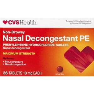 slide 1 of 1, CVS Health Non Drowsy Maximum Strength Nasal Decongestant Pe, 38 Ct, 1 ct