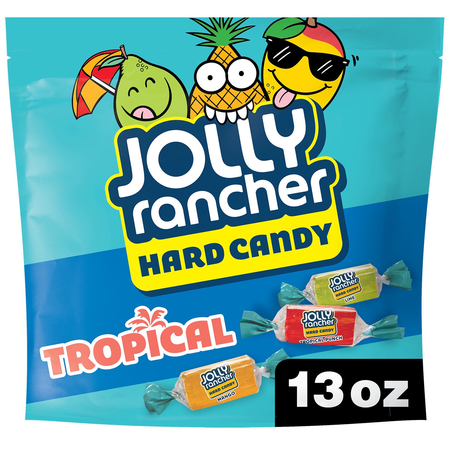 slide 8 of 9, Jolly Rancher Assorted Tropical Fruit Flavored Hard Candy Resealable Bag, 13 oz, 13 oz